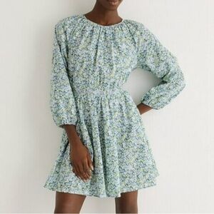 🆕 J. Crew Liberty Fabric Palermo Smocked Waist Sleeve Floral Mini Dress